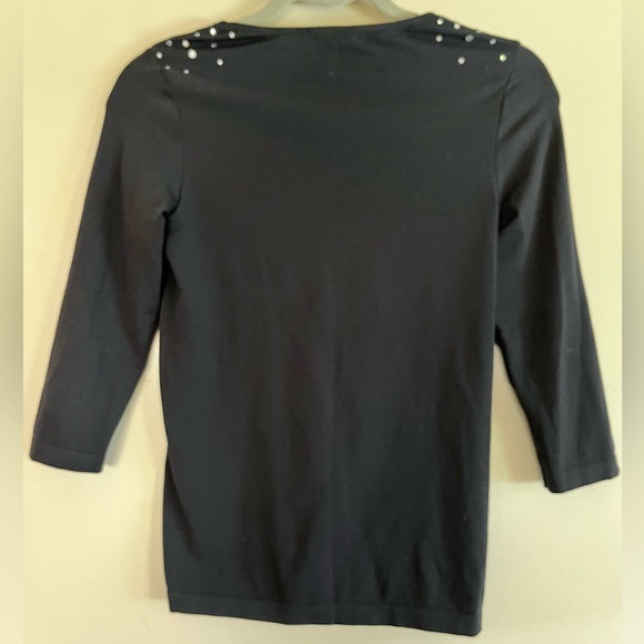 Wolford , 3/4 sleeve , size S . Black with stones in the front . Excellent condi - Picture 4 of 4